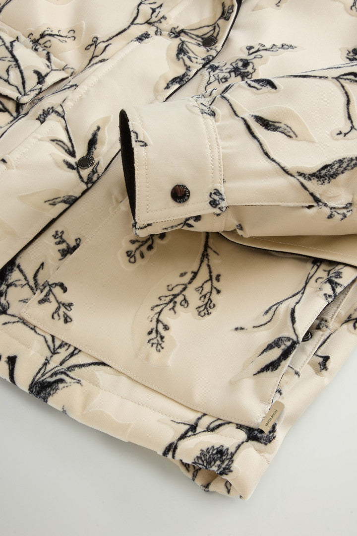 Pontoglio Velvet Jacket with Raised Pattern (Cream Foliage) - Detail View 6