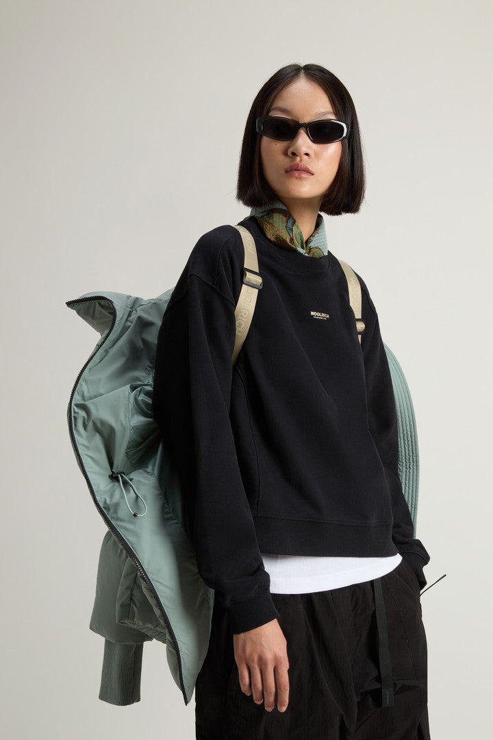 Cloud Down Jacket in Stretch Nylon with Matte Finish (Milky Cream) - Detail View 4