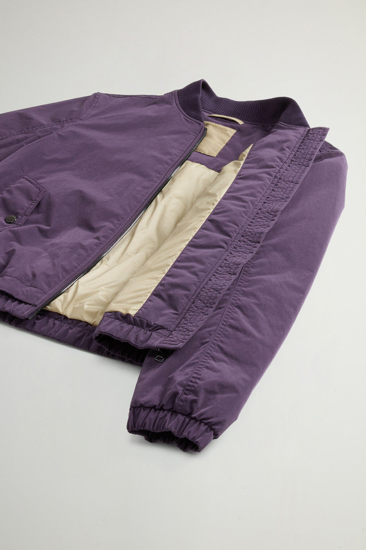 Grace Bomber Jacket in Peached Poly (Nightshade) - Detail View 7
