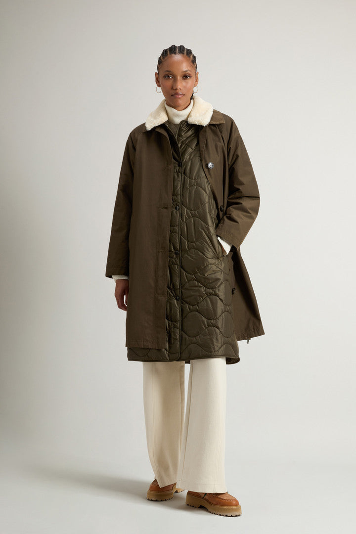 3-in-1 Coat in Ramar Cloth (Dark Green) - Detail View 1