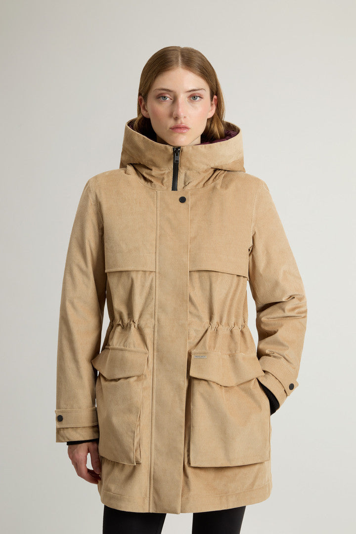 3-in-1 Parka in Three-Layered Corduroy (Cornstalk) - Detail View 1
