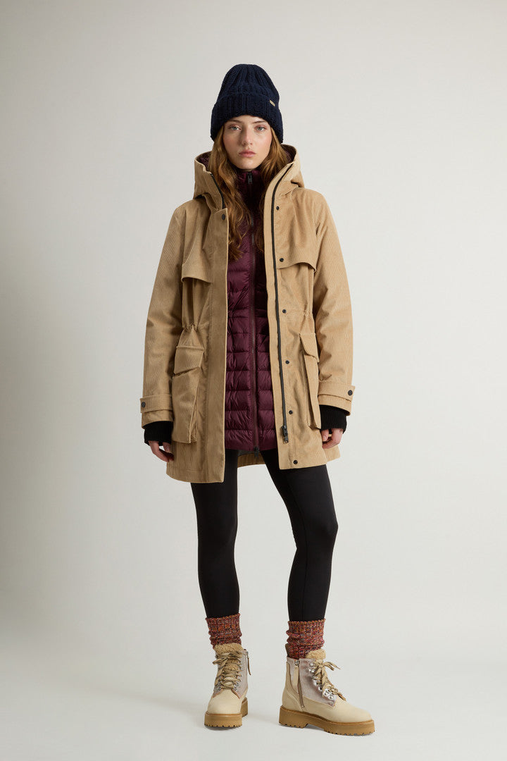 3-in-1 Parka in Three-Layered Corduroy (Cornstalk) - Detail View 2