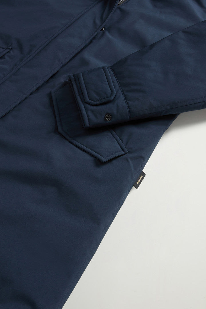 Long Cloud Jacket with Foldaway Hood (Black) - Detail View 7