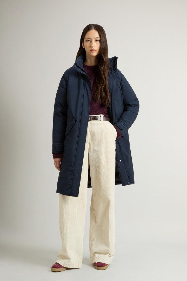 Long Cloud Jacket with Foldaway Hood (Black) - Detail View 2