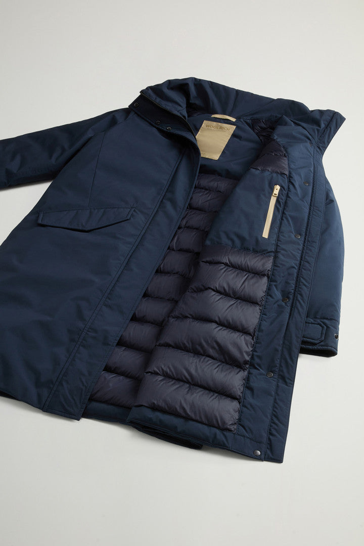 Long Cloud Jacket with Foldaway Hood (Black) - Detail View 8