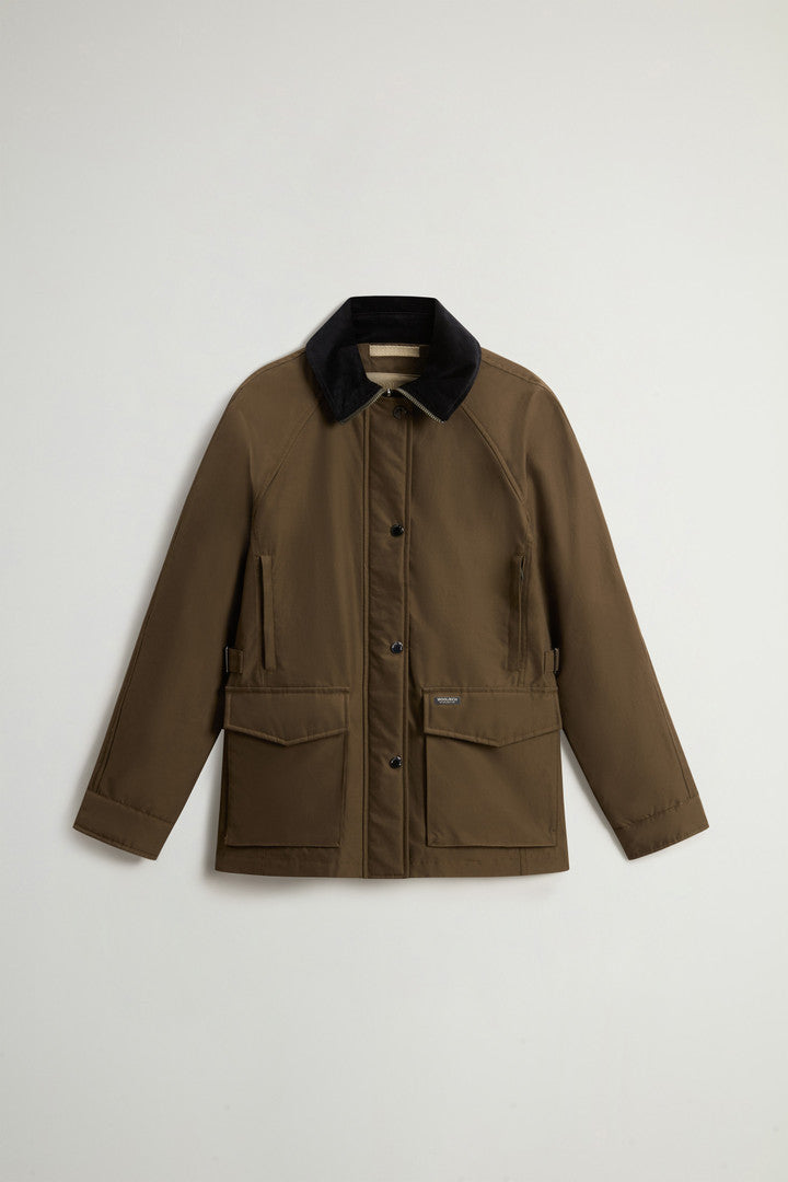 Ramar Cloth Jacket with Corduroy Collar (Soil Brown) - Detail View 8