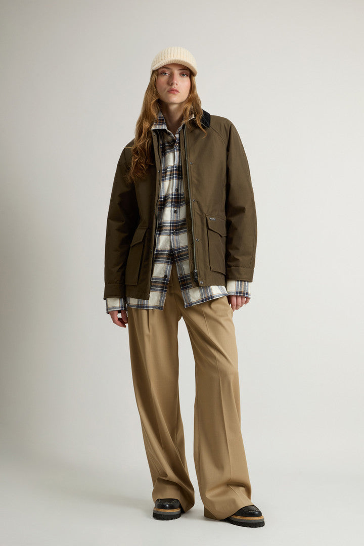 Ramar Cloth Jacket with Corduroy Collar (Soil Brown) - Detail View 1