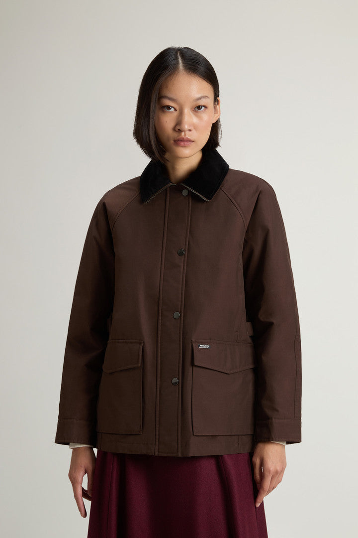 Ramar Cloth Jacket with Corduroy Collar (Soil Brown) - Detail View 1