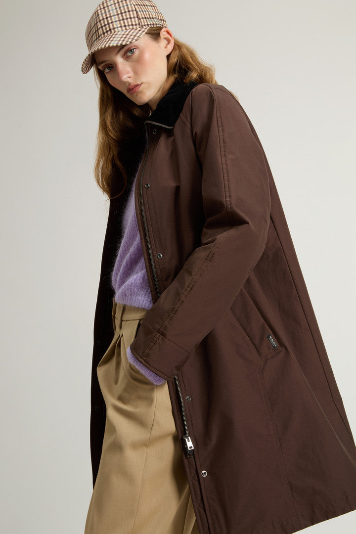 Ramar Cloth Coat with Corduroy Collar (Soil Brown) - Detail View 3