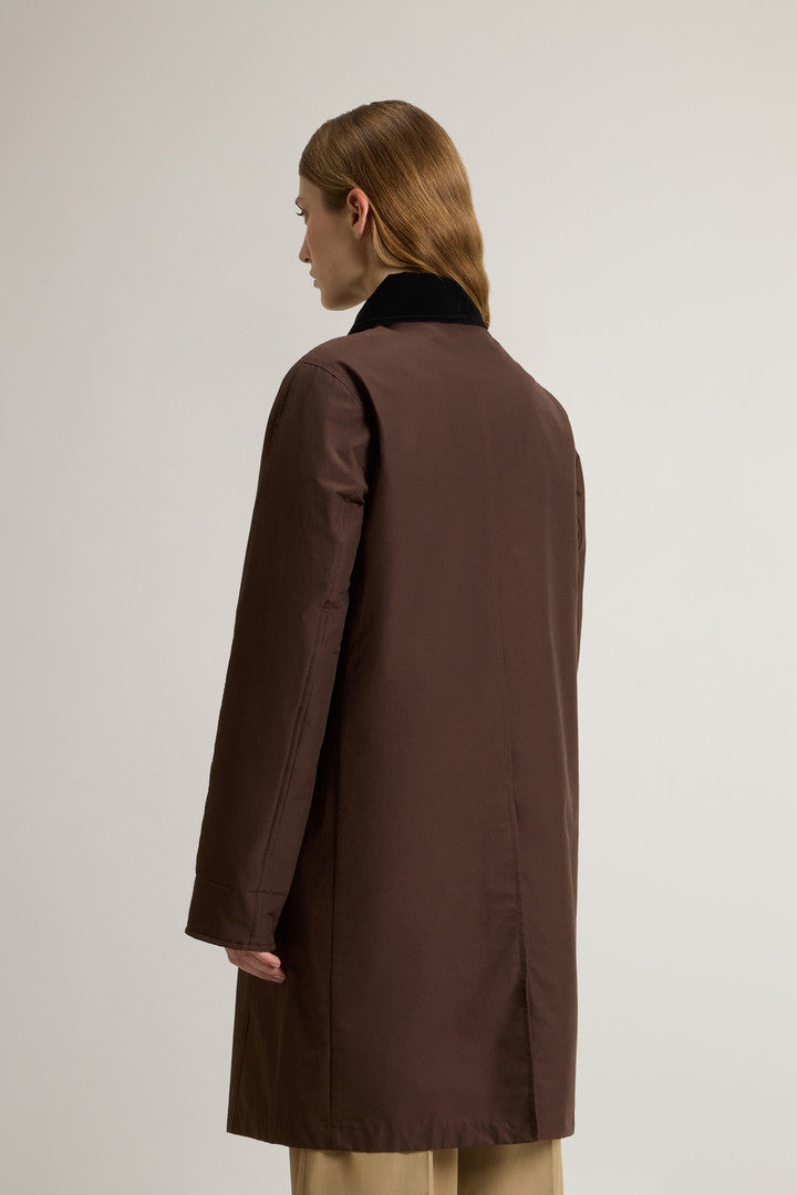 Ramar Cloth Coat with Corduroy Collar (Soil Brown) - Detail View 2