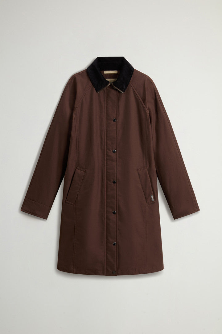 Ramar Cloth Coat with Corduroy Collar (Soil Brown) - Detail View 4