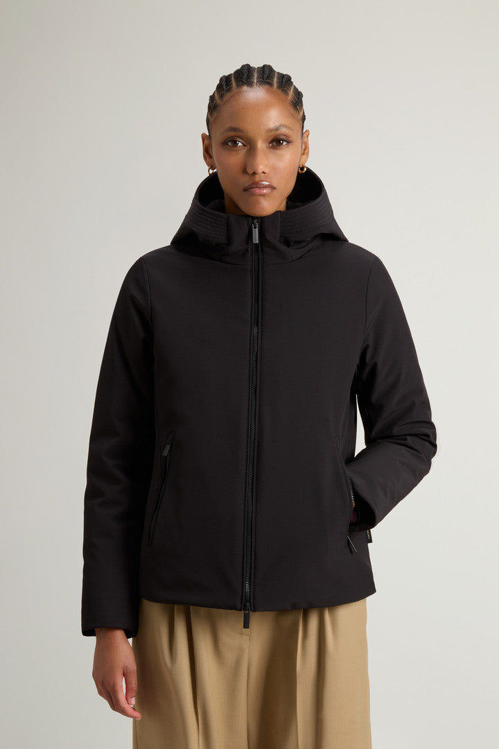 FirthÂ Parka in Tech Softshell (Dark Green) - Detail View 1