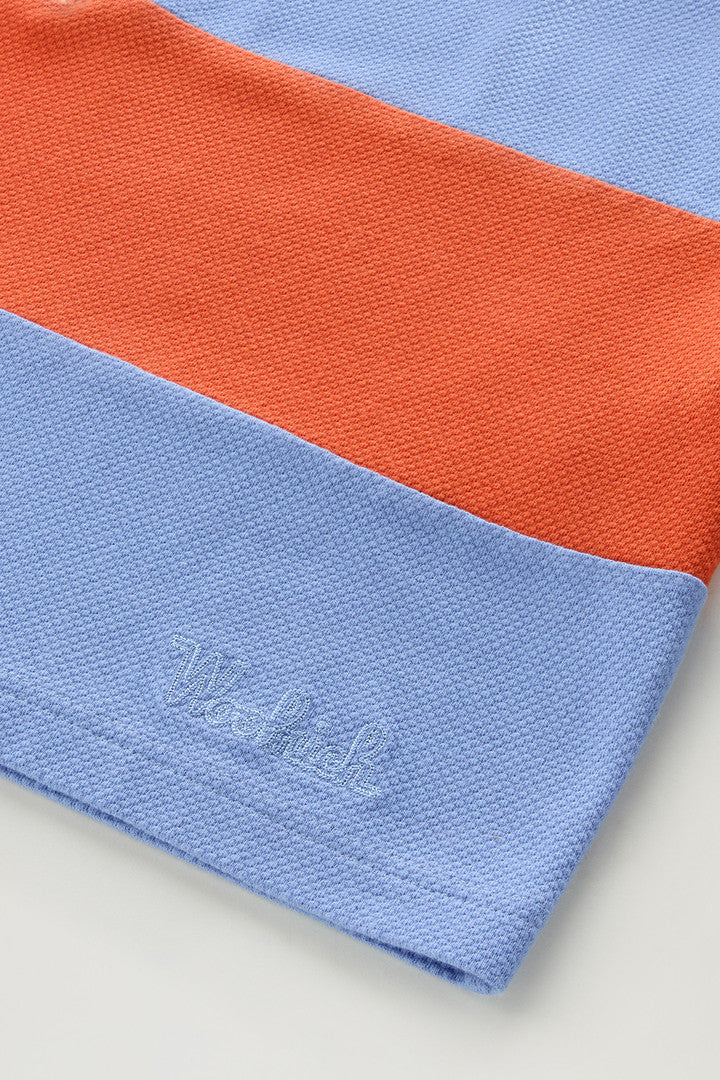 Striped Pure Cotton Piquet Polo Shirt (Sea Breeze Stripe) - Detail View 2