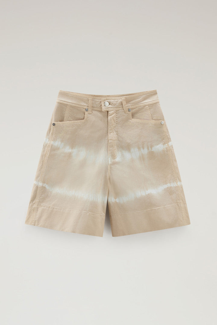 Garment-Dyed Stretch Cotton Twill Shorts (Light Oak) - Main View