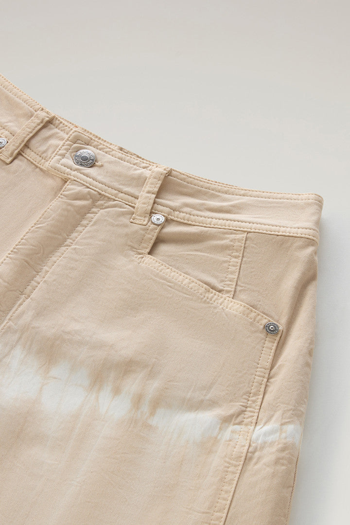 Garment-Dyed Stretch Cotton Twill Shorts (Light Oak) - Detail View 2