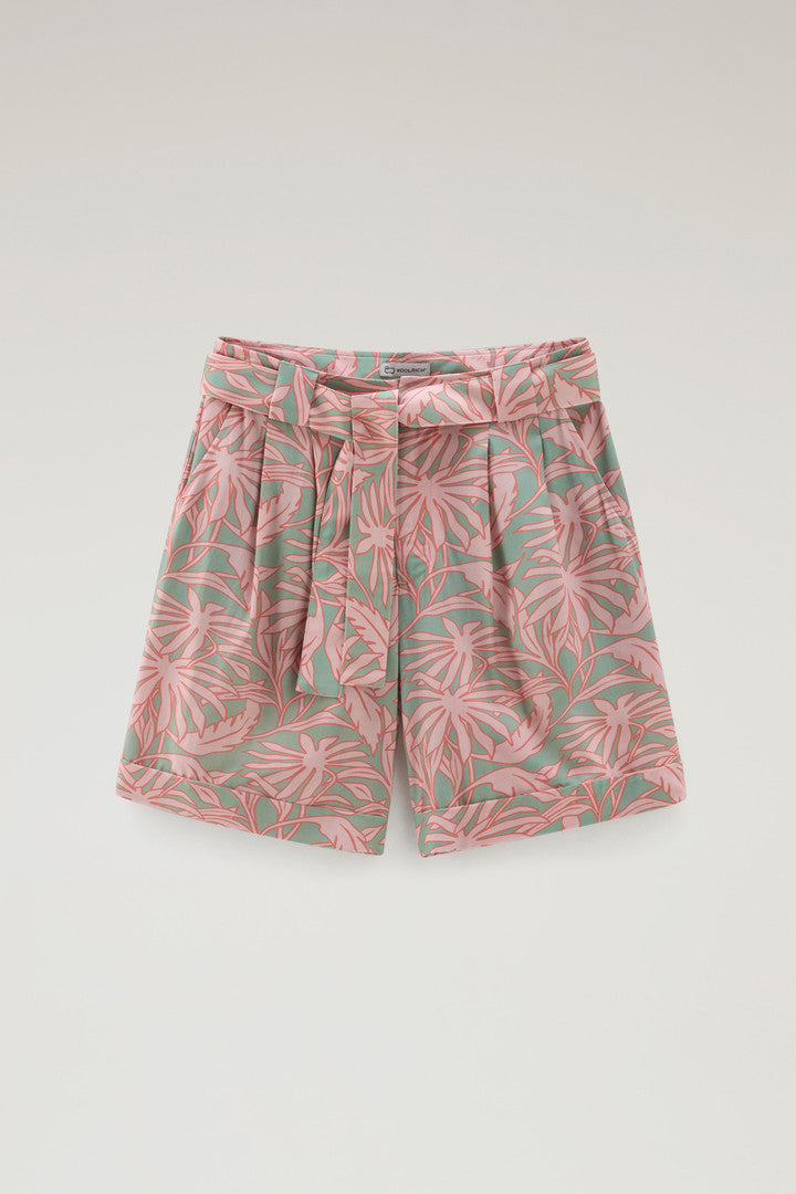 Shorts with a Tropical Print (Coral Sand Flower) - Main View