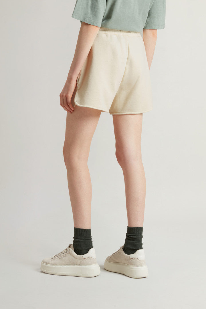 Pure Cotton Fleece Shorts (White) - Detail View 3
