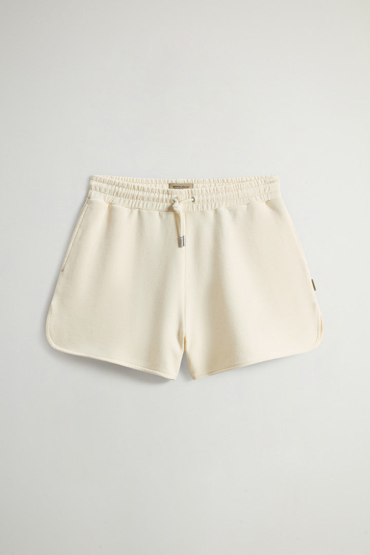Pure Cotton Fleece Shorts (White) - Detail View 4