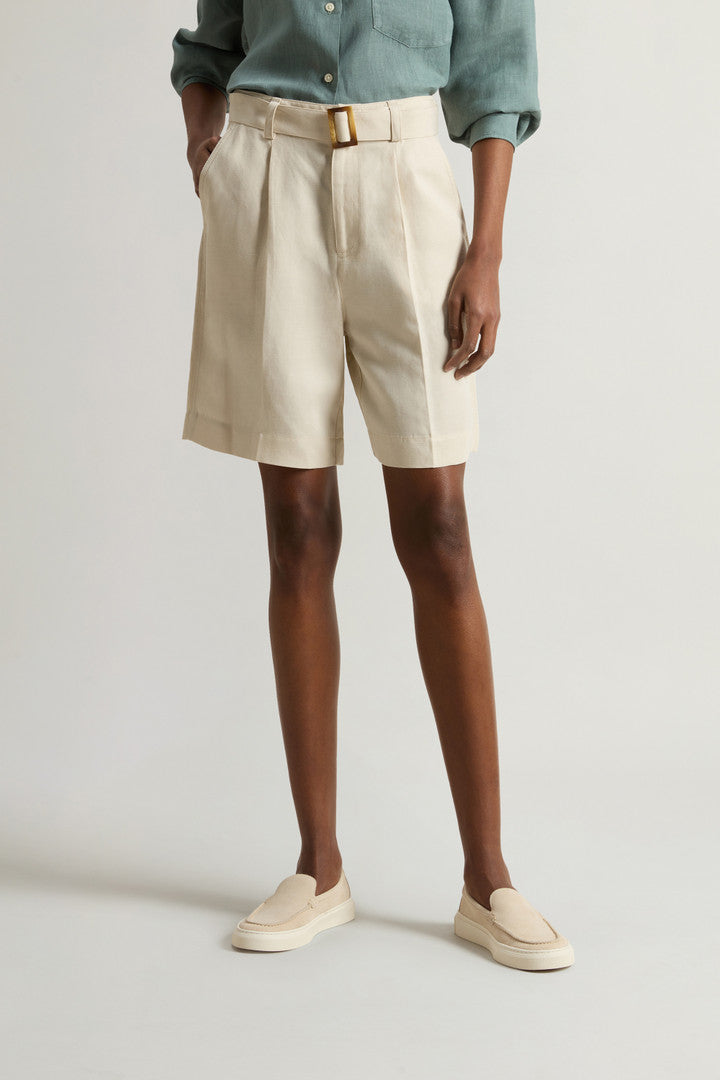 Garment-Dyed Linen-Blend Bermuda Shorts (Madder Brown) - Detail View 2