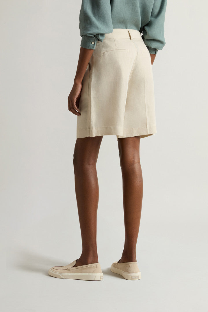 Garment-Dyed Linen-Blend Bermuda Shorts (Light Oak) - Detail View 3