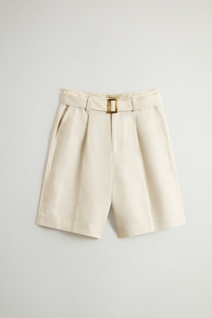 Garment-Dyed Linen-Blend Bermuda Shorts (Melton Blue) - Detail View 4