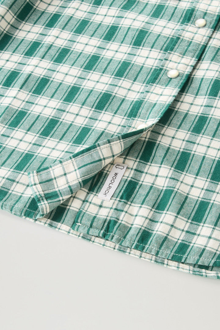 Light Flannel Check Shirt (Spruce Green Check) - Detail View 3