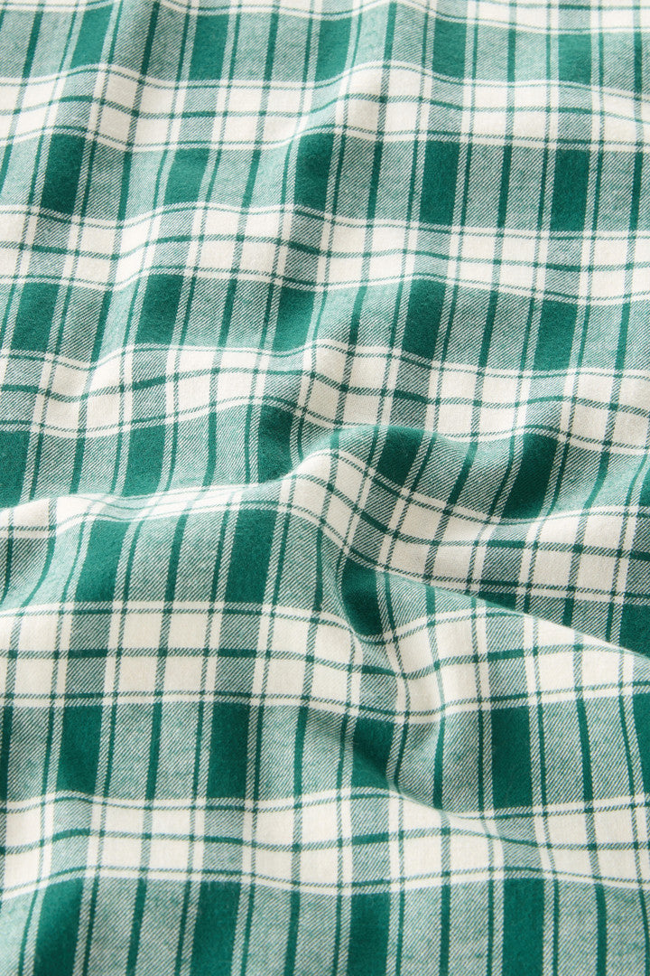 Light Flannel Check Shirt (Spruce Green Check) - Detail View 4