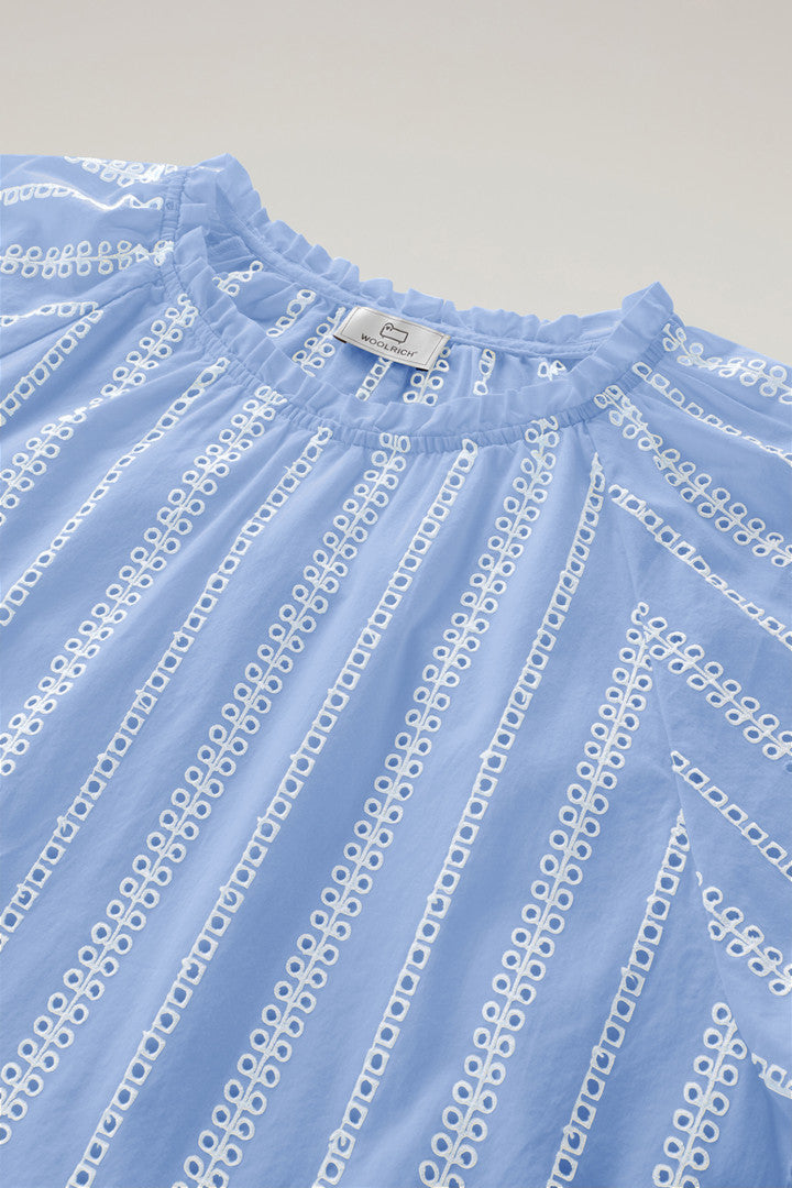 Embroidered Blouse in Pure Cotton (Sea Breeze) - Detail View 1
