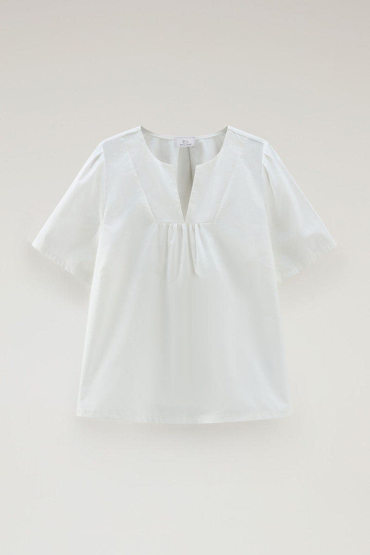 Pure Cotton Poplin Blouse (Plaster White) - Main View