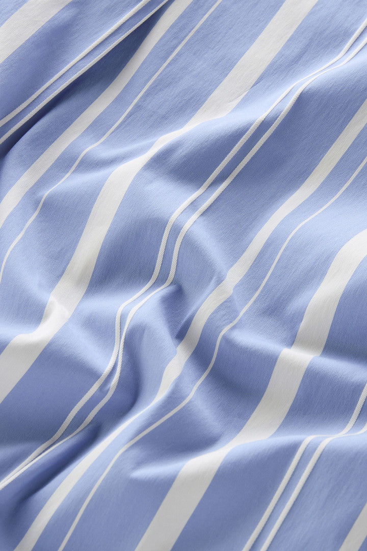Striped Shirt in Cotton Blend Poplin (Sea Breeze Stripe) - Detail View 3