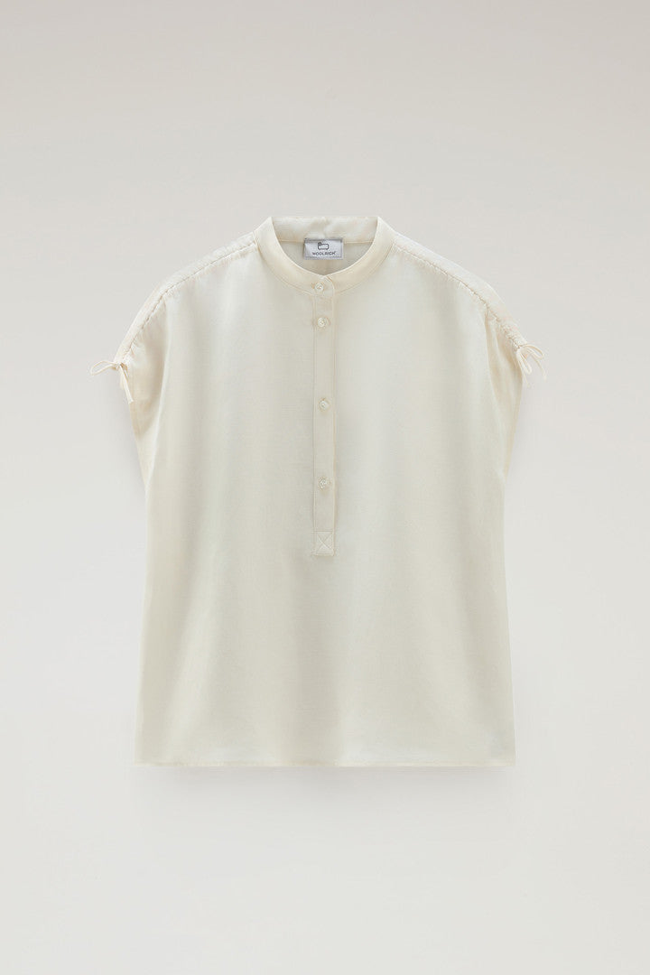 Blouse in Linen Blend (Plaster White) - Main View