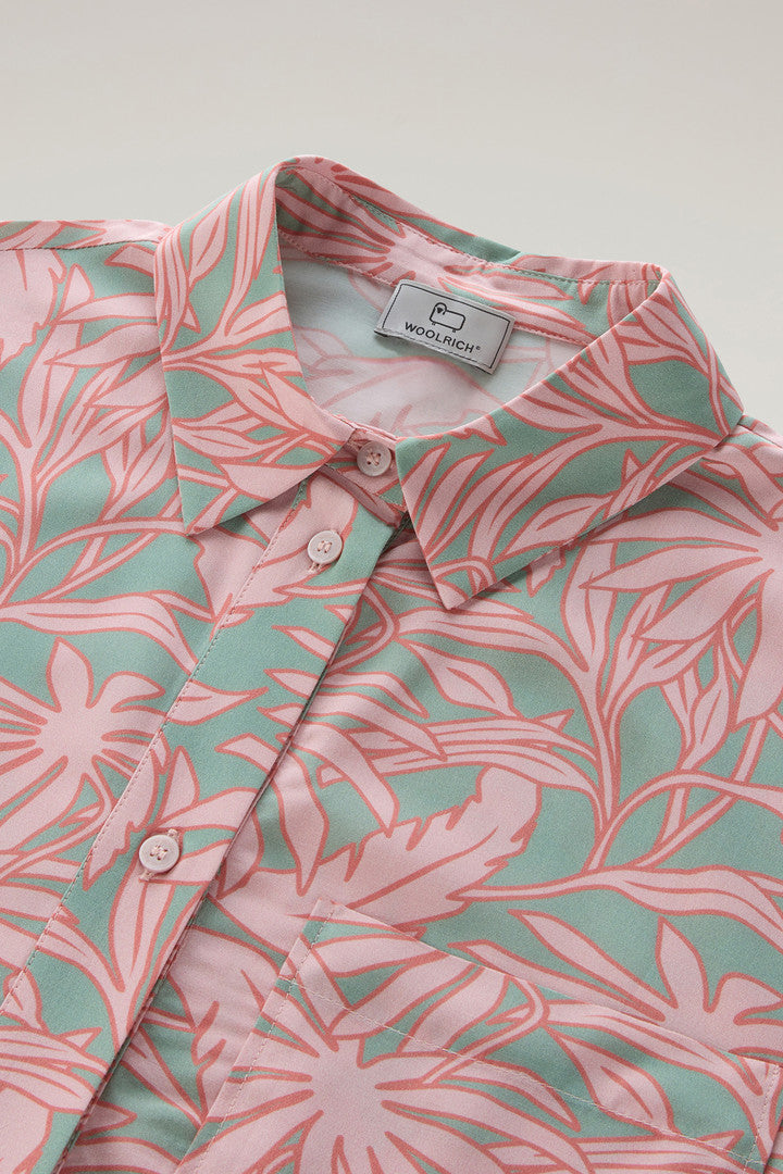 Shirt with Tropical Print (Coral Sand Flower) - Detail View 1