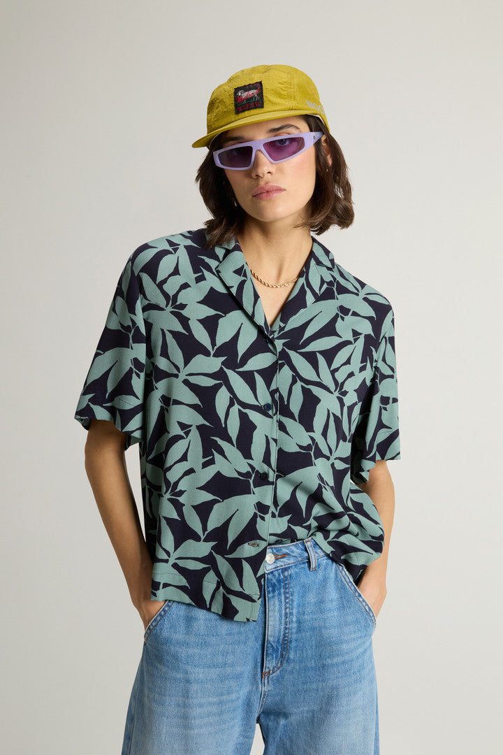 Bowling-Collar Shirt (Chinois Green Leaf) - Detail View 3
