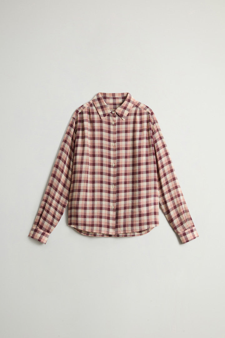 Shirt in Italian Brushed Fabric (Elderberry Buffalo) - Main View