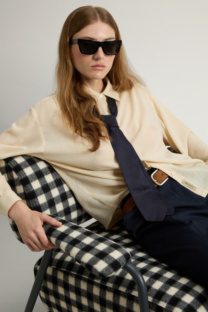 Shirt in Italian Brushed Fabric (Elderberry Buffalo) - Detail View 4