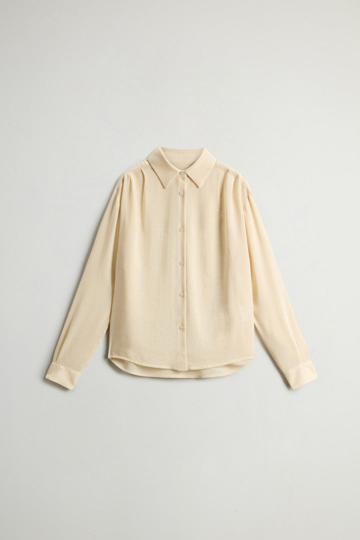 Shirt in Italian Brushed Fabric (Milky Cream) - Main View