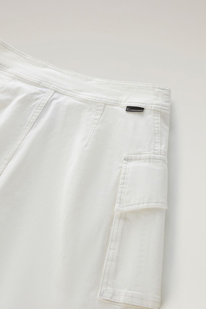 Garment-Dyed Wrap Cargo Skirt in Cotton Twill (Plaster White) - Detail View 2