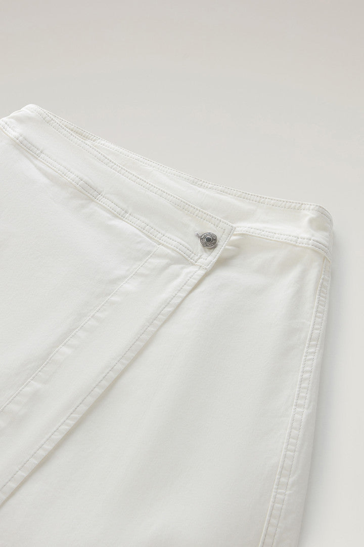 Garment-Dyed Wrap Cargo Skirt in Cotton Twill (Plaster White) - Detail View 1