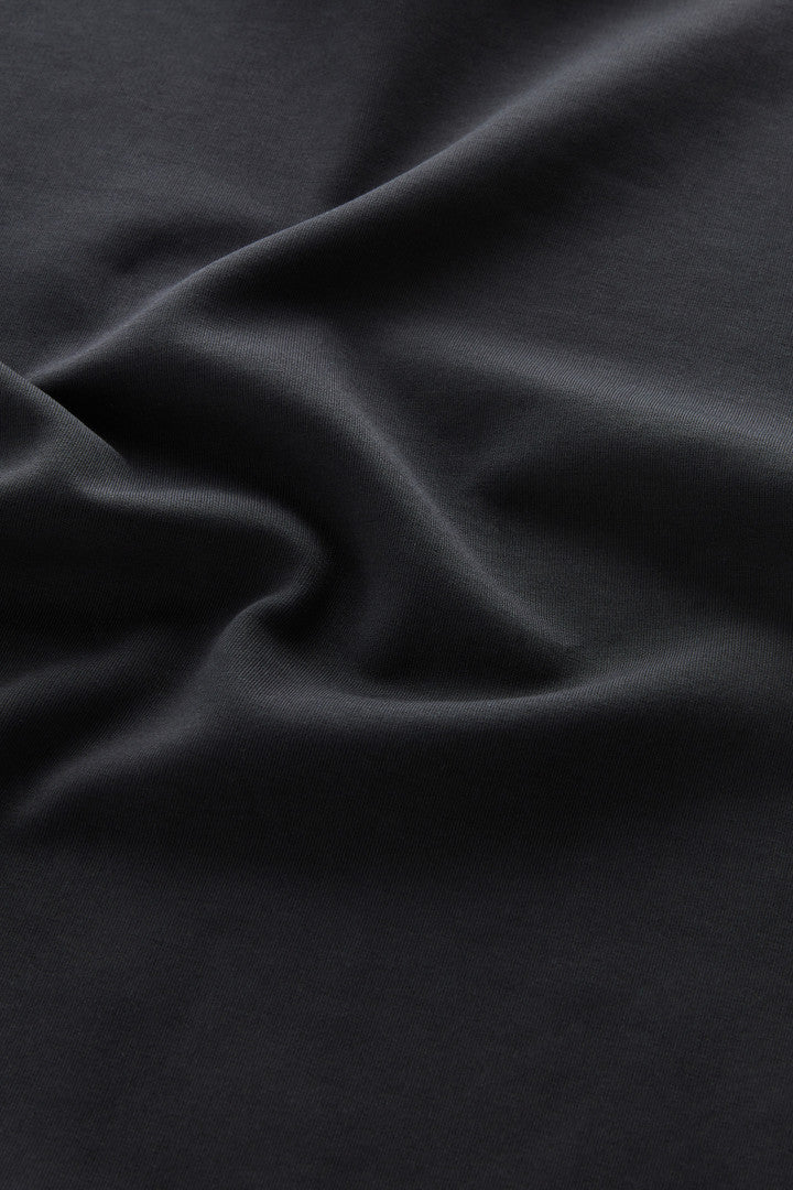 Crewneck in Mixed Cotton with Nylon Details (Black) - Detail View 4