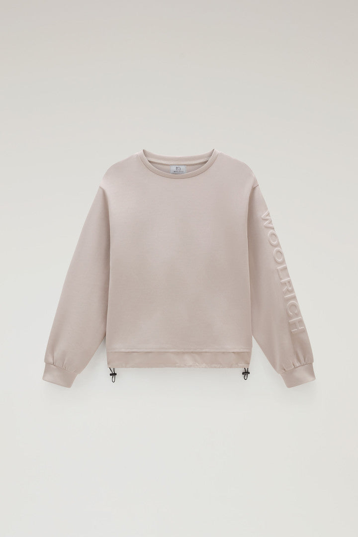 Crewneck in Mixed Cotton with Nylon Details (Black) - Detail View 5