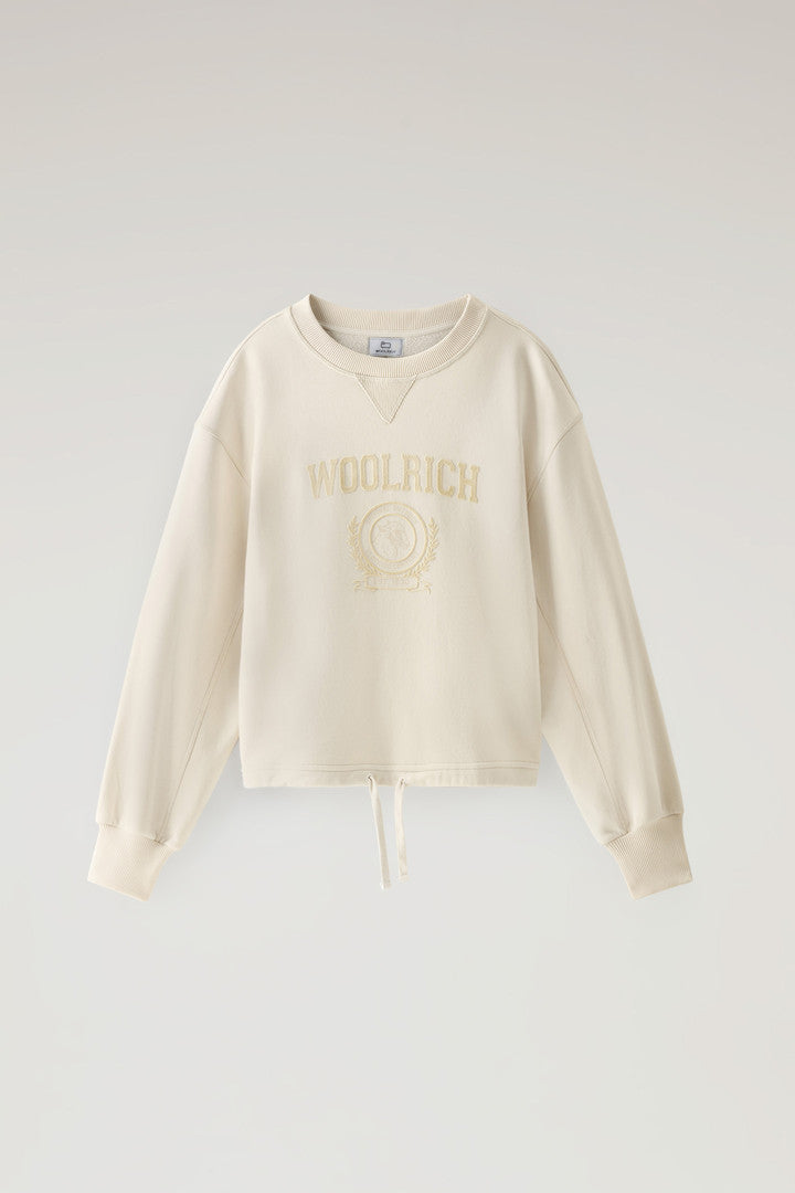 Ivy Crewneck Sweatshirt in Cotton Blend (Milky Cream) - Main View