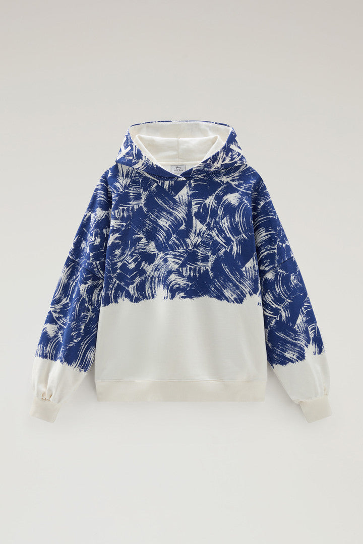 Pure Cotton Sweatshirt with Print and Hood (Twilight Blue Wave) - Main View