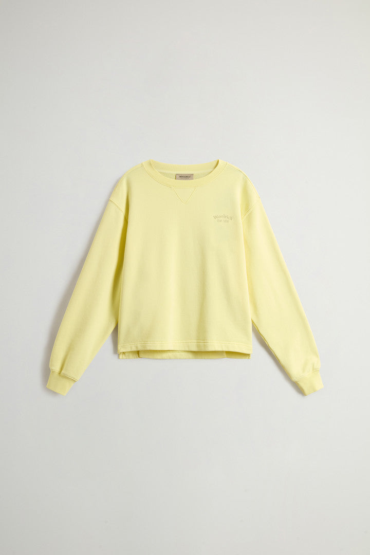 Crewneck Sweatshirt in Pure Cotton (White) - Detail View 8