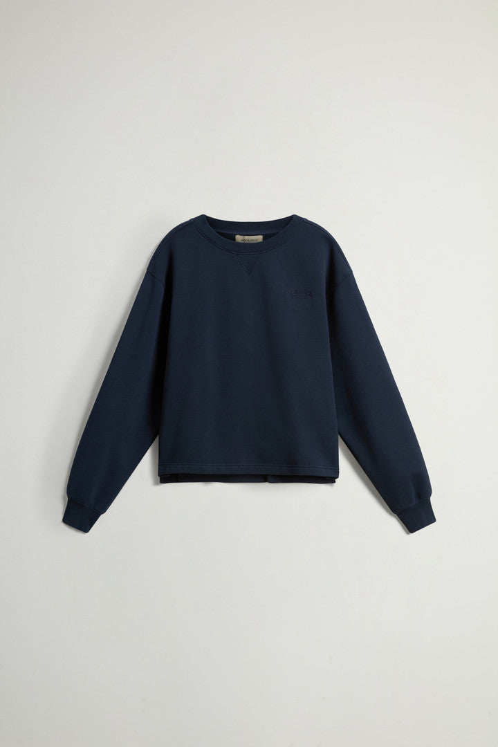 Crewneck Sweatshirt in Pure Cotton (Melton Blue) - Main View