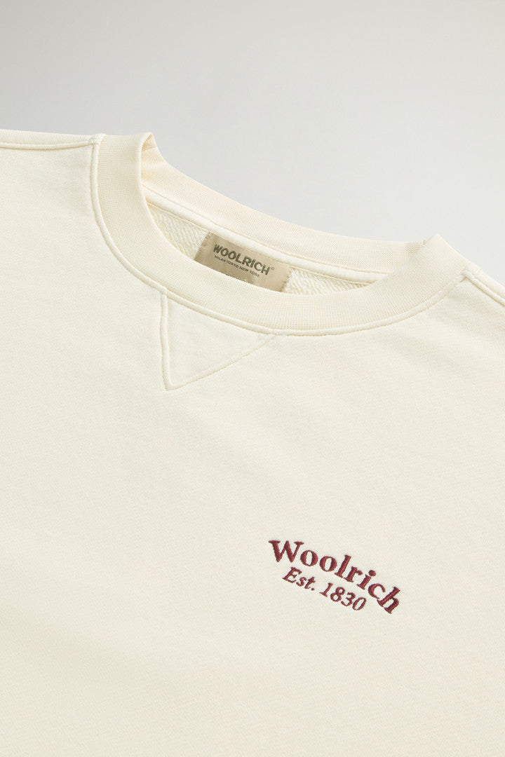 Crewneck Sweatshirt in Pure Cotton (Melton Blue) - Detail View 6