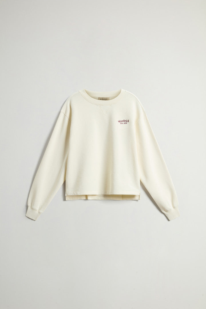 Crewneck Sweatshirt in Pure Cotton (White) - Main View