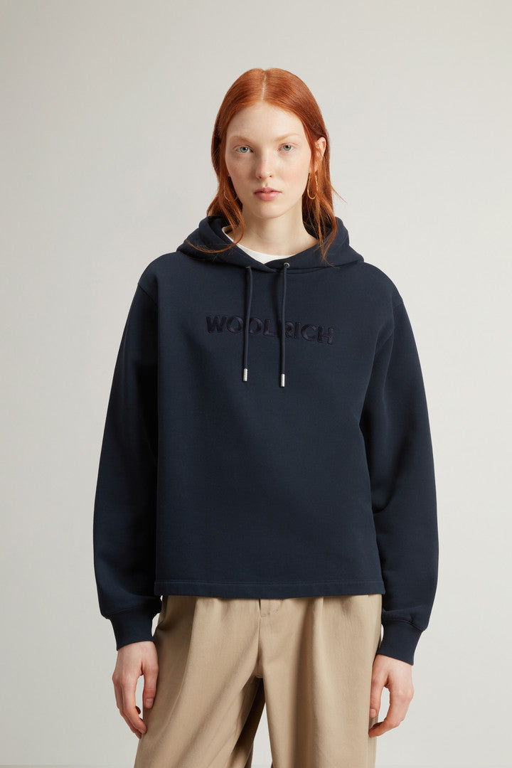 Pure Cotton Hoodie (Melton Blue) - Detail View 1