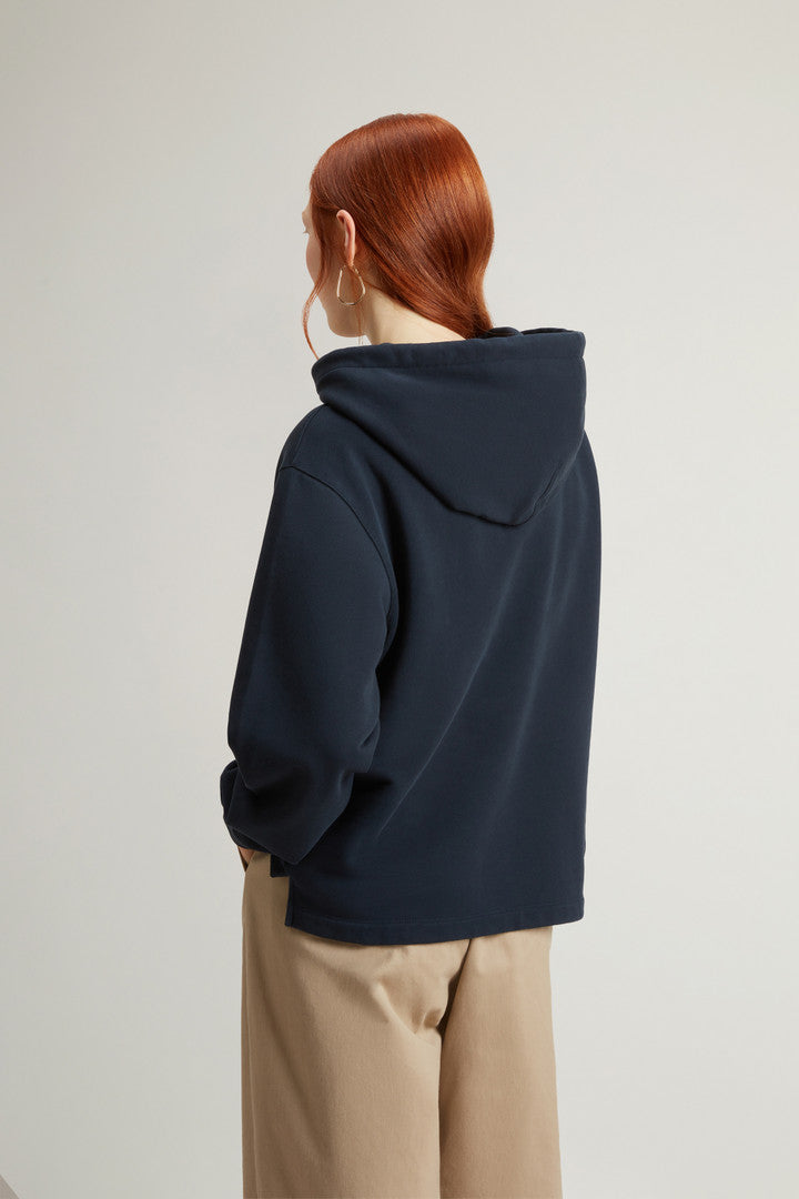 Pure Cotton Hoodie (Melton Blue) - Detail View 3