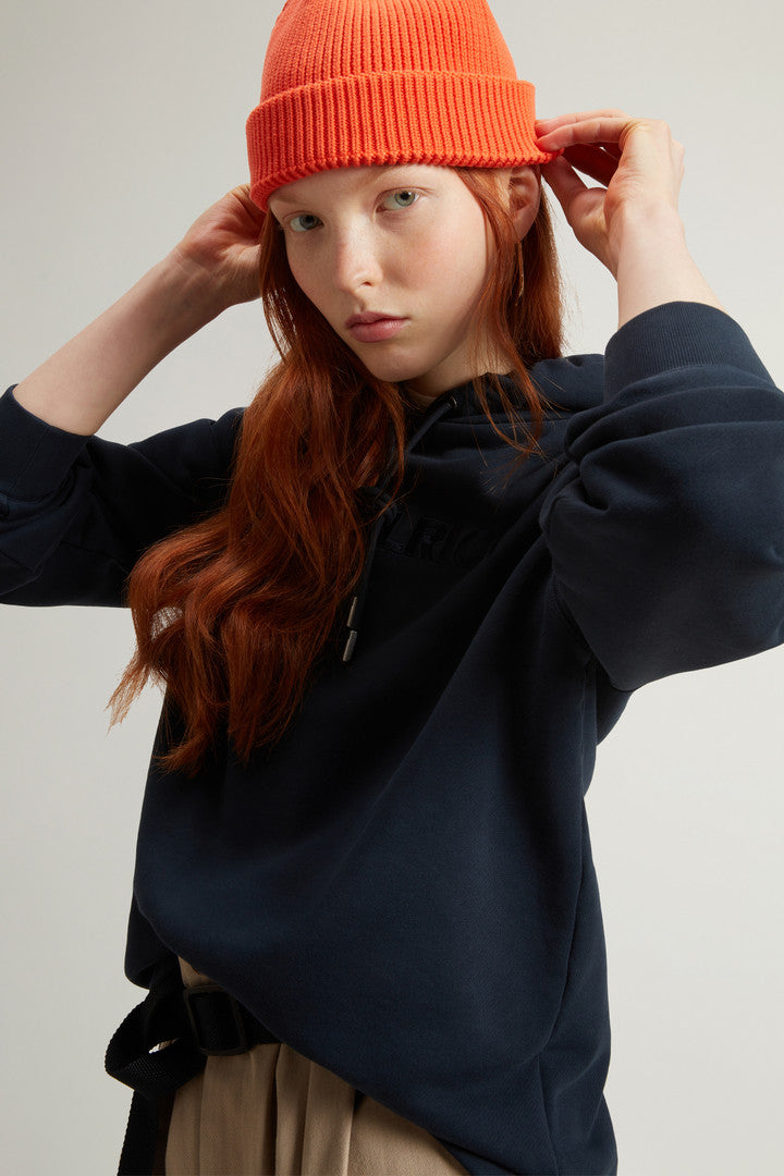 Pure Cotton Hoodie (Melton Blue) - Detail View 4