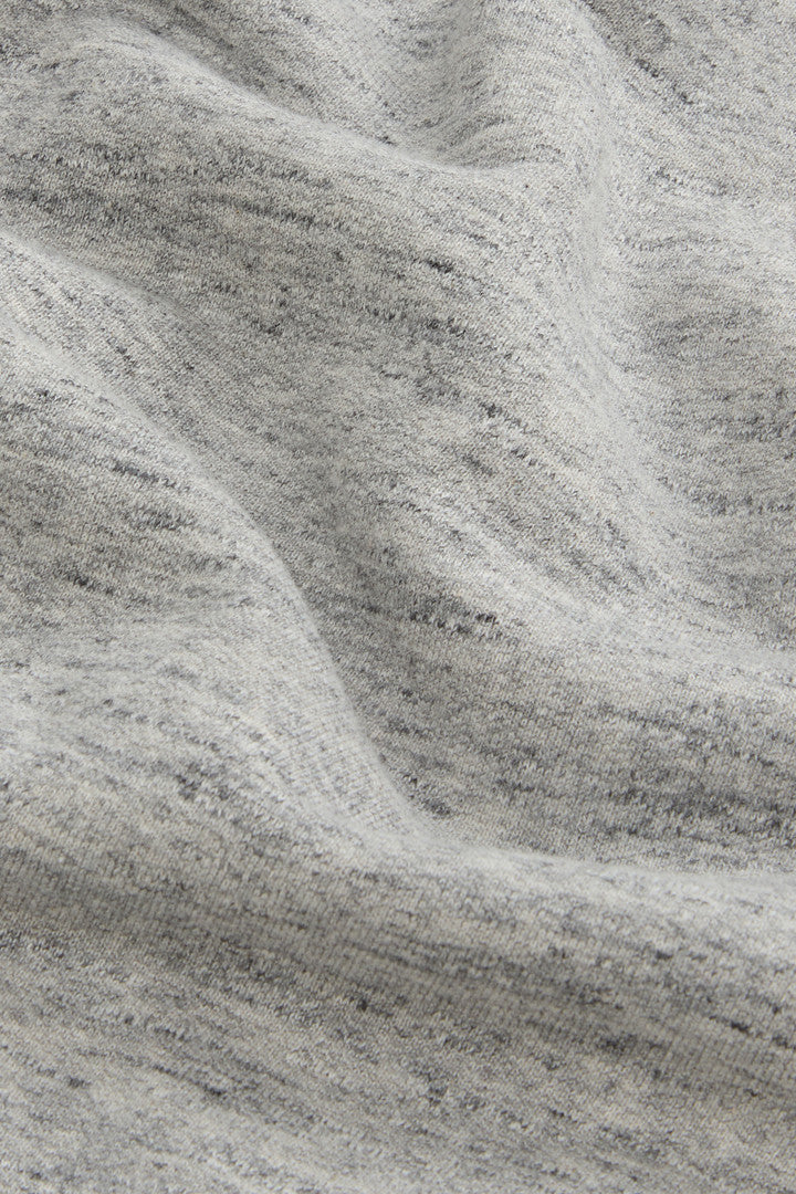 Crewneck Sweatshirt in Pure Cotton MoulinÃ© (Medium Grey Logo) - Detail View 7